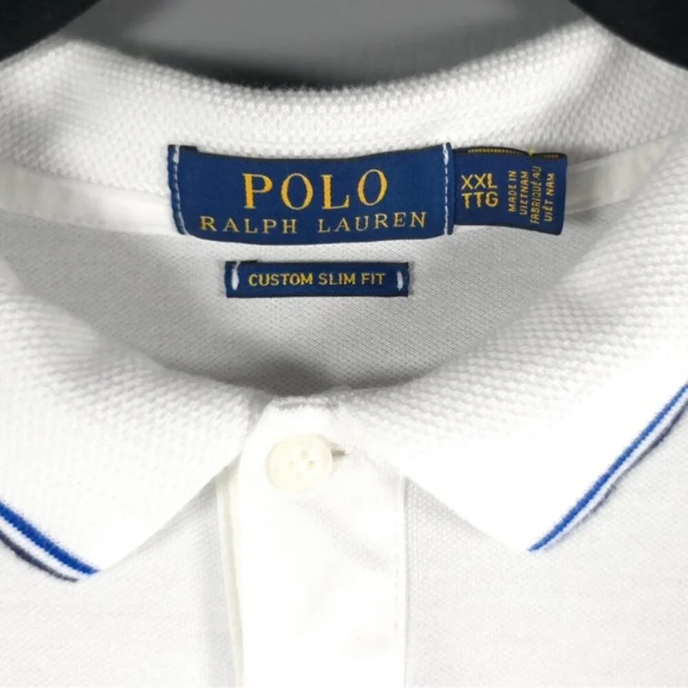 POLO RALPH LAUREN CUSTOM SLIM FIT POLO/67 Rubber‎ Pony Logo Mesh Polo Shirt XXL